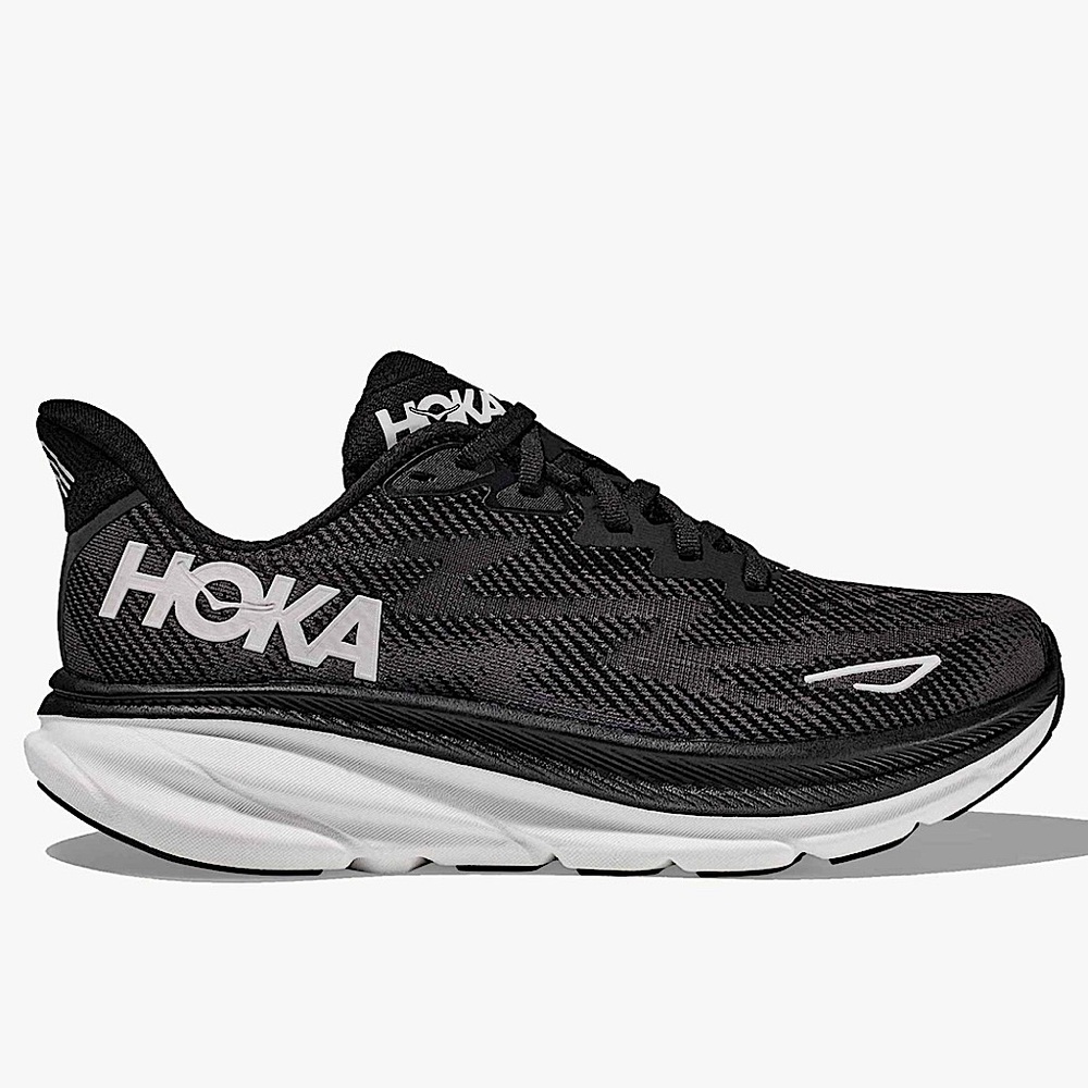 HOKA One One Clifton 9 Sneakers in Black and White - Picture 13 of 16